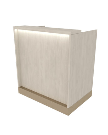 NICO CONCIERGE DESK WITH LED ACCENT LIGHT AND ACCENT TOE KICK
